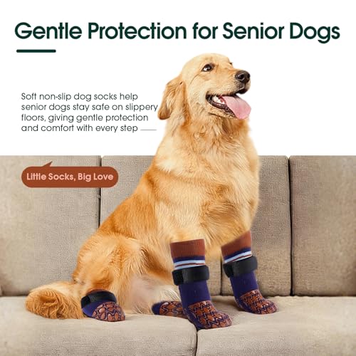 Kuoser Non Slip Dog Socks for Hardwood Floors, Dog Grippy Socks, Brown, M by Kuoser - Used condition - Image 6