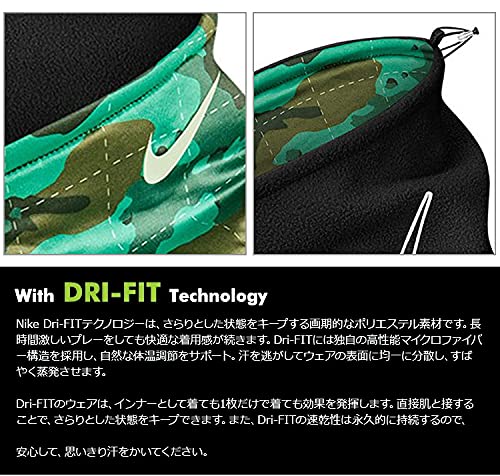 NIKE NNW12 carta Football NECKWARMER 2.0 Reversible Rough, Solid, Black-Green, One Size3