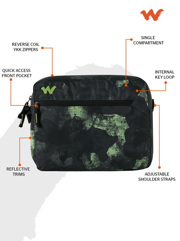 Image of wildcraft Polyester M Sling Normal Sling Bag /Messenger Bag /Cross Body Bag for Mens & Womens