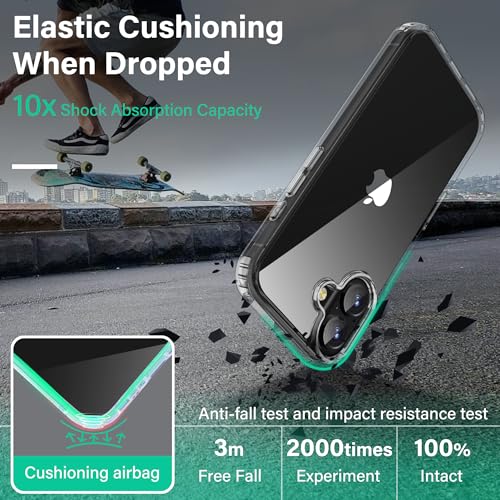 Image of ONES for iPhone 16 Plus Slim Case Clear, [PC + TPU Hybrid][Military-Grade Drop Protection][Anti-Yellowing], Shockproof Silicone Hard Cover, Transparent Case