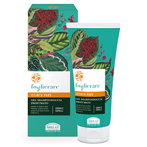 Helan, Foglierare, Instinkt Pure – Shampoo und Duschgel für Körper und Haar, belebender Duschschaum mit süßer Orange und Hagebutte, sanftes und duftendes Schaumbad, 200 ml
