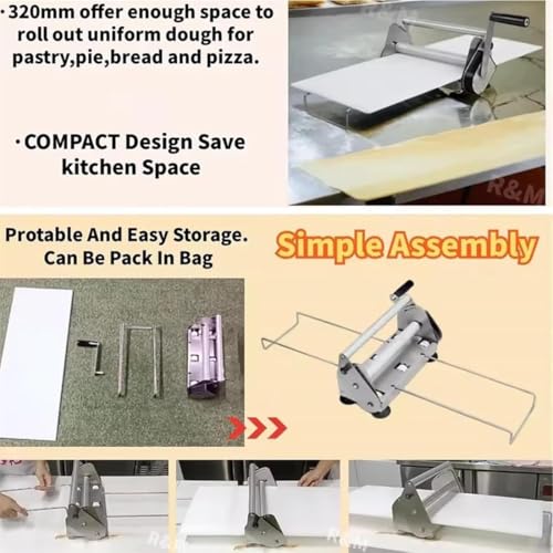 forestalk Manuelle Edelstahl-Teigschneidemaschine mit 99,1 x 39,4 cm großem Brett – verstellbare Dicke 0,5–27 mm, kommerzieller faltbarer Gebäckroller für Bäckerei, Pizza, Croissant (Größe: Rs201) 9 forestalk Manuelle Edelstahl-Teigschneidemaschine mit 99,1 x 39,4 cm großem Brett – verstellbare Dicke 0,5–27 mm, kommerzieller faltbarer Gebäckroller für Bäckerei, Pizza, Croissant (Größe: Rs201)