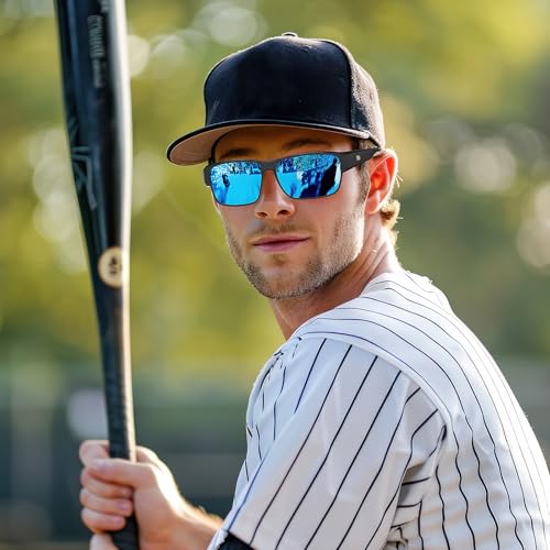 DUCO Polarized Fit Over Sunglasses for Men and Women UV400 Protection Retro Square Wrap Around Shades for Driving Riding 89862