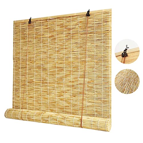 Natur Bambusrollo Outdoor Holzrollo 60 90 100 120 cm Breit Schilf Vorhang...