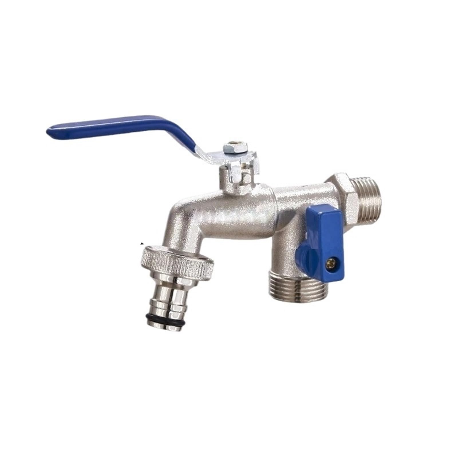 Wtaxbh Color2 Outside Tap Outdoor Garden Water Faucet With Double Outlet 1/2'' 3/4'' Splitter Connector Outside Spigot Tap For Hose(Color2)