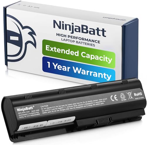 NinjaBatt Battery for HP 593553-001 636631-001 MU06 MU09 593554-001, HP Pavilion dm4 g4 g6 g7 DV3-4000 DV5-2000 DV6-3000 DV7-6000, HP Compaq Presario CQ42 CQ56 CQ57 CQ62 - High Performance