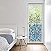Coavas Decorative Window Privacy Film, Heat Control Sun Blocking Stained Glass Window Film, Floral Design Static Cling, Non Adhesive Windows Tint for Bathroom Front Door(Vinyl, 23.6