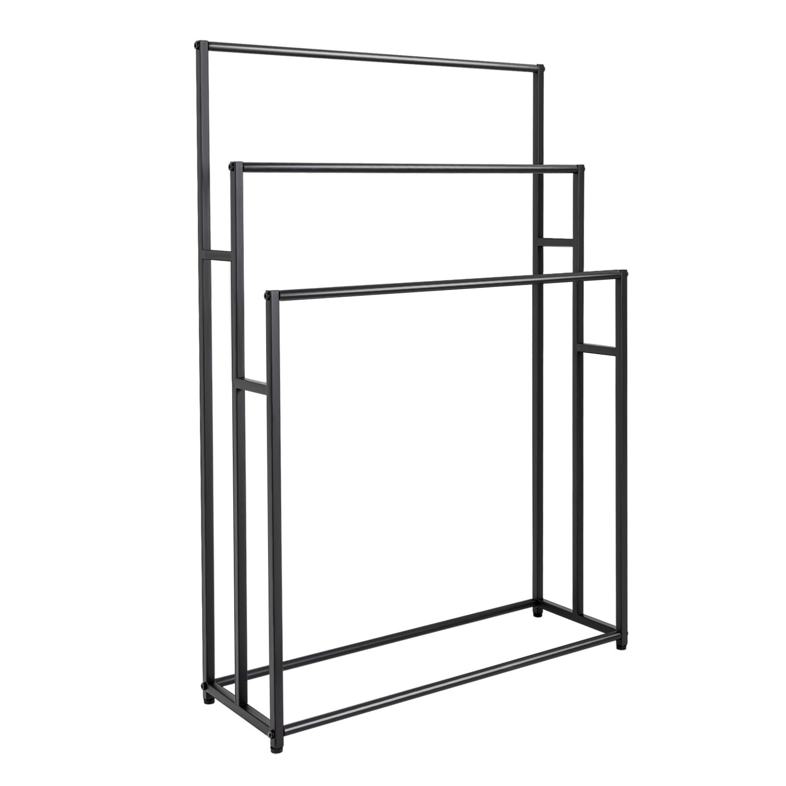 Toallero de pie oscuro grande, toallero de pie de 3 niveles, toallero de techo, soporte de toalla de baño de gran tamaño para secar toallas para dormitorio, baño o piscina