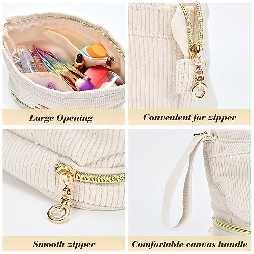 Makeup Bag for Girls Gift, Personalized Graduation Gifts Initial Women Makeup Bag for Travel, Teacher Appreciation Gifts Preppy Make up Bag Cosmetic Bag 18th Birthday Gifts for Teen Girl Trendy - M4