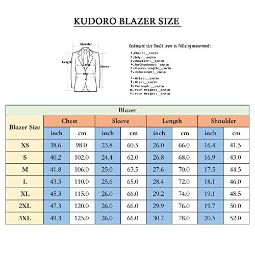 KUDORO Blazer Homme Slim Fit Casual Veste de Costume Homme Veste de Smoking Homme Simple Poitrine à Deux Bouton pour Mariage Business Fête Confort Elégant(Bleu,XL) - Image 7