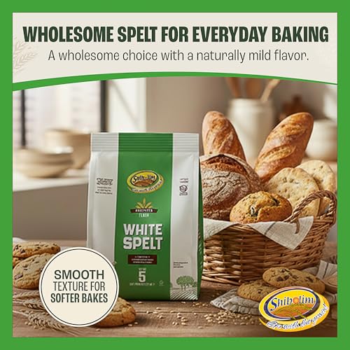 Shibolim White Spelt Flour, 5lb (2 Pack) | Triple Sifted | 100% Whole Grain | Great for Sourdough Bread | Certified Kosher