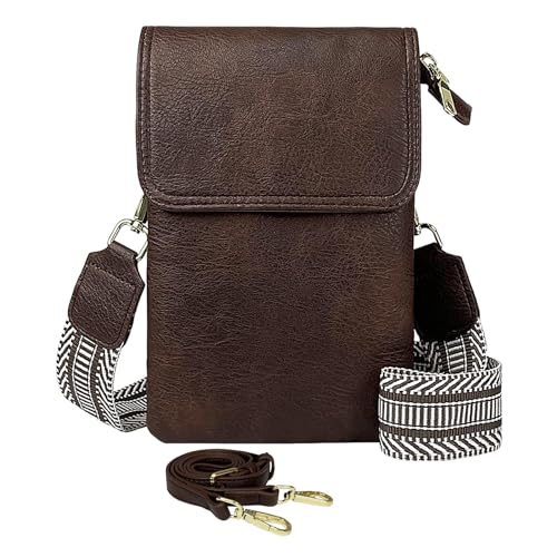 Small Crossbody Cell Phone Bags for Women Designer Girls Vegan Leather Cell Phone Purses with 2 Adjustable Straps