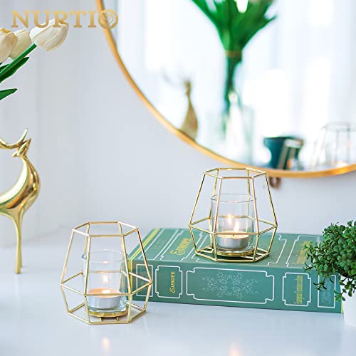 Nuptio Geometric Tealight Candle Holder Gold thumb #4
