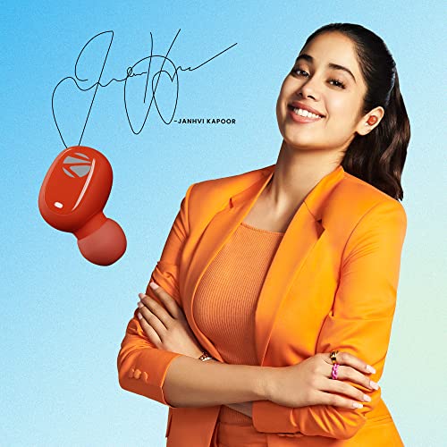Image of Zebronics Zeb-Sound Bomb N1 True Wireless Earbuds with ENC, Gaming Mode (up to 50ms) Bluetooth V5.2, Voice Assistant, Splash Proof, Type C, and Mic (Orange Navy) (Zeb-Sound Bomb N1 (Orange Navy))