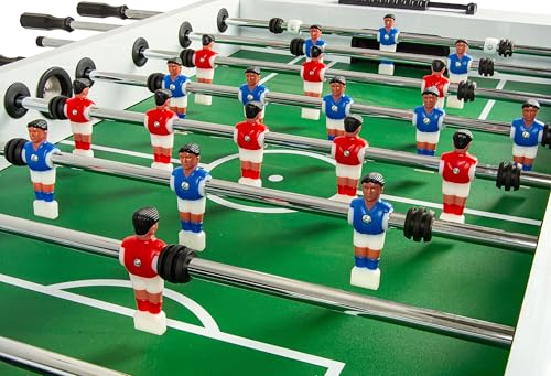 Leomark Tischfußball-Set Weiß-Schwarz mit Spielfiguren – Großer Kickertisch White Edition für Hause und Büro Höhe 85 cm – Bild 4
