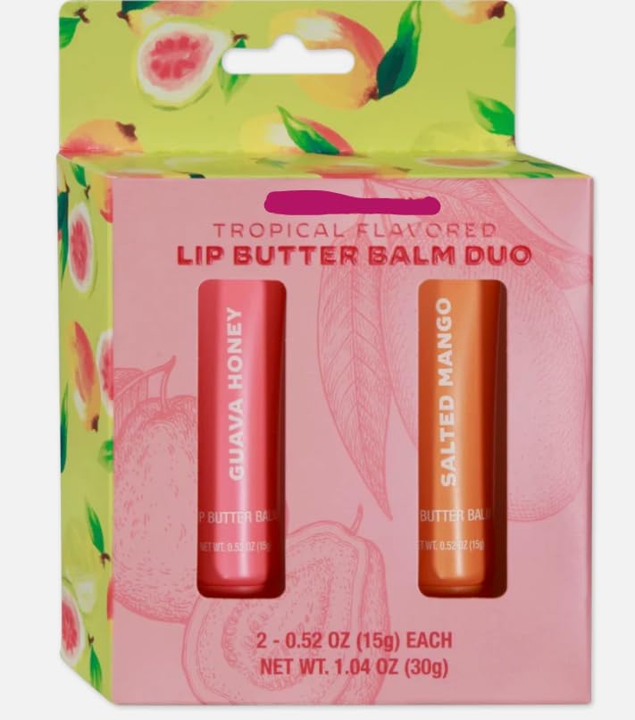Trader Jo Tropical Flavored Lip Butter Balm Duo Joes Gift Set Mango Guava