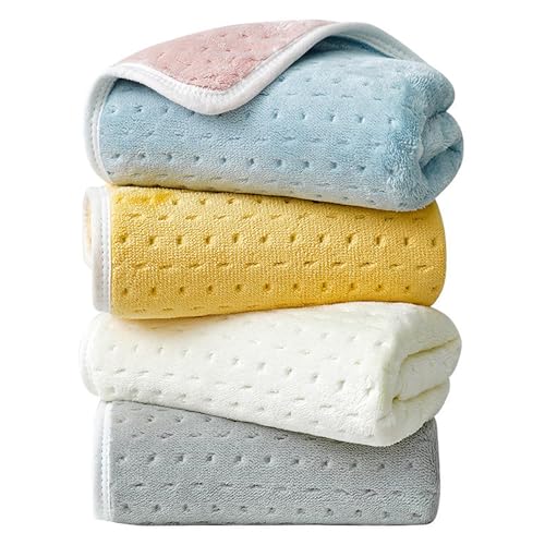 Image of Microfiber Hand Towels Set of 2, 400 GSM Quick Dry Absorbent Face Towels with Hanging Loop, Soft Towels for Bathroom, Kitchen, Gym, Home & Travel Use, 40 x 60 cm, Multicolor