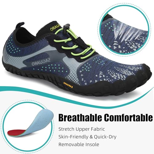 Image of SAGUARO Womens Mens Barefoot Shoes Minimalist Trail Runner Wide Toe Box Zero Drop Outdoor Cross Training Shoe