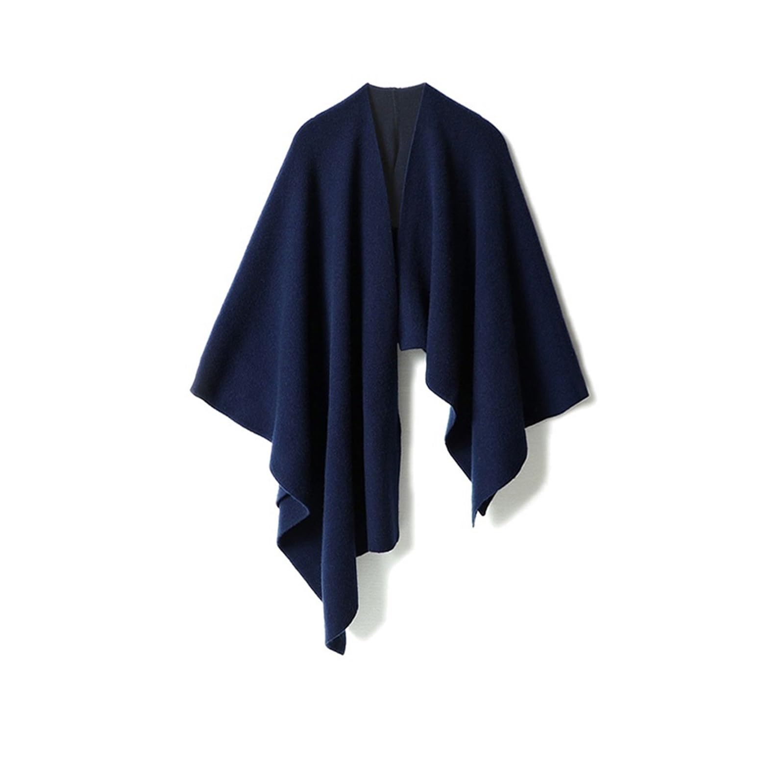 Elegante y grueso abrigo tipo capa de punto estilo chal, confeccionado en cachemir puro Chal de invierno