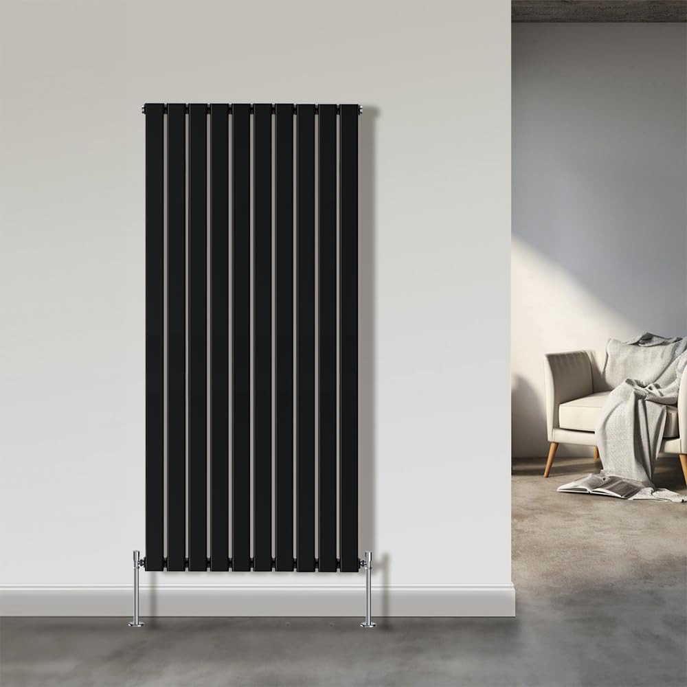 Nrg Black 1800X680mm Single Flat Panel Vertical Radiator Central Heating