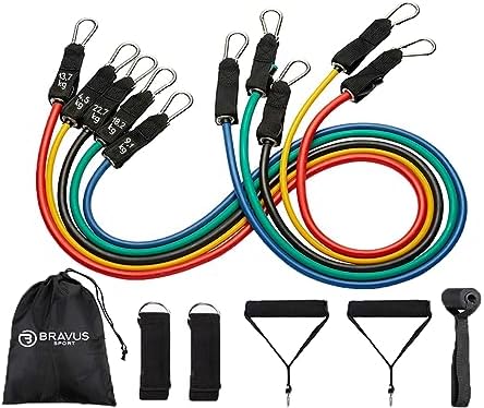 Kit Elástico Extensor Tubing Pro 11 Peças 68kg Bravus
