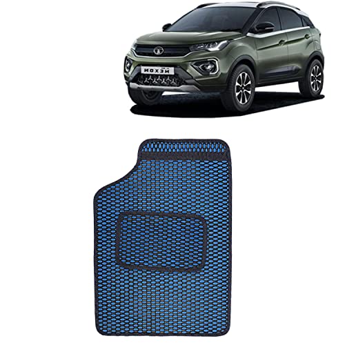 Image of Kingsway Dotted Design Car Floor Foot Mats Universal Fit for Tata Nexon, Model Year : 2020 Onwards, Water and Dustproof, Color Blue, Set of 5 Pieces