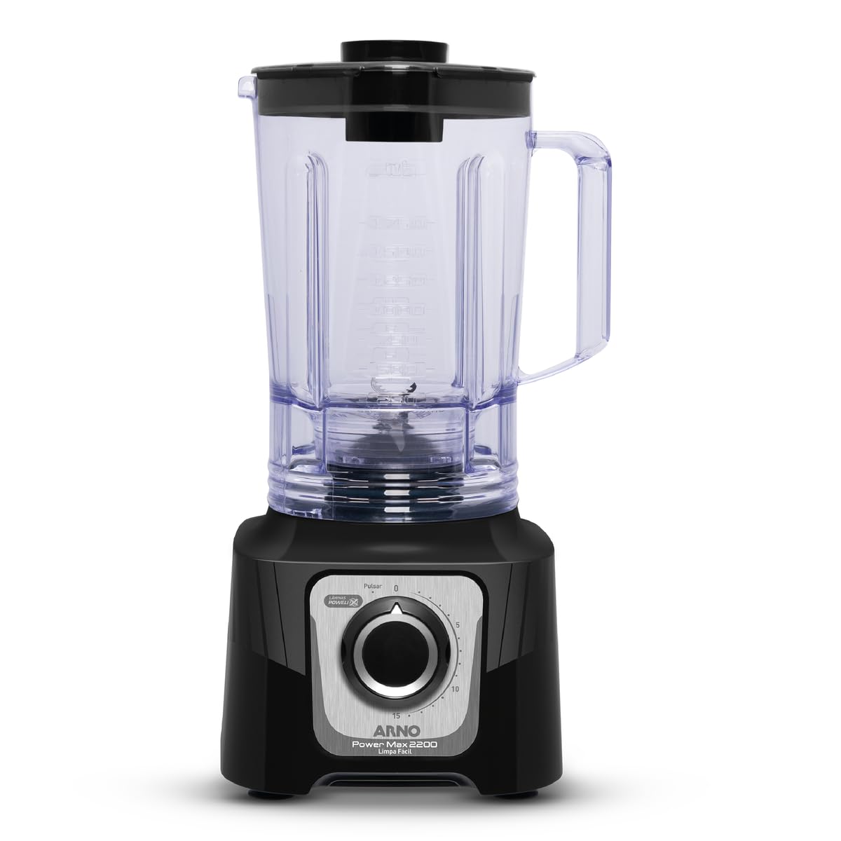 Liquidificador Arno Power Max 2200W LN78, Preto, com 4 Lâminas Powelix, Tecnologia Limpa Fácil e Design Moderno, 110