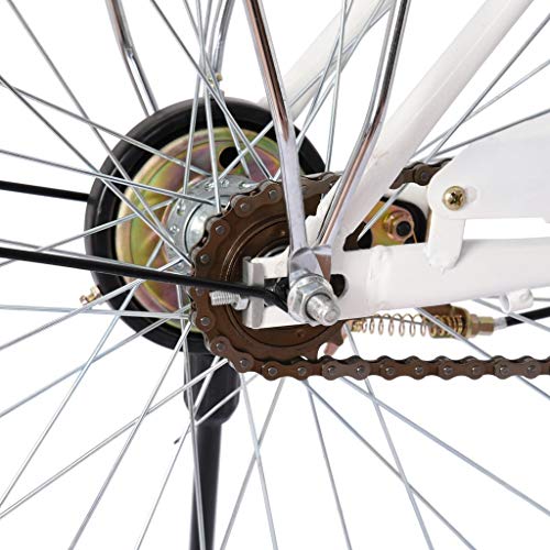 24 Inch Beach Cruiser Bicycle, Commute Body Ease Women\'s Hybrid Bike, Damping Comfort Bike, White