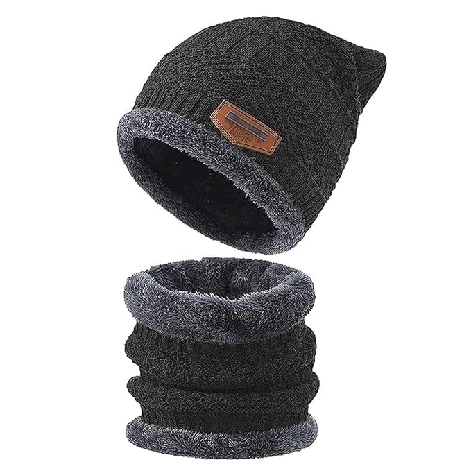 Image of LADYBRO Stylish Winter Cap for Man - Monkey Cap & Beanie Cap for Men, Women, Kids | Woolen Neck Warmer & Balaclava | Headwear & Caps for Winter, Warm Woolen Hat & Long Beanie for Men (1, Multicolor)