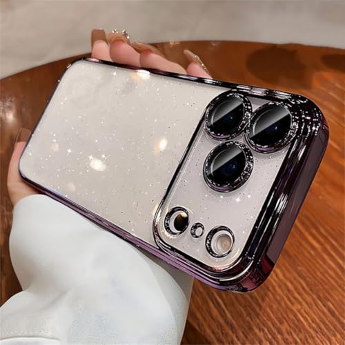 Coque iPhone 16 paillettes avec protection objectif verre pour soirée et bureau