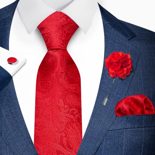 Image of joy alice 70 Colors Ties Set Men Mixed Color Necktie Handkerchief Cufflinks Brooch 3.15 Formal