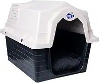 Casinha Para Cachorro N5 Com Colchonete(Bege,N4-50CM)