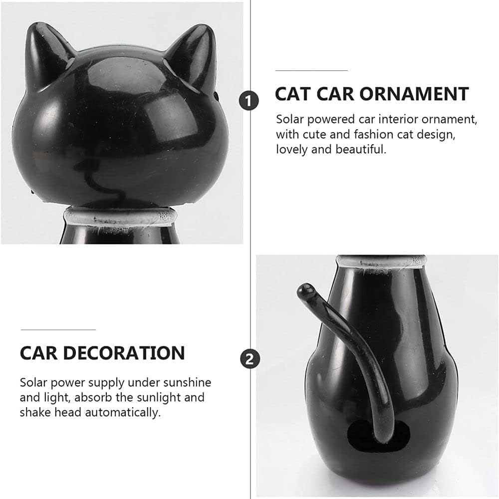 Ymhapp Jolie figurine de chat dansant à énergie solaire – Figurine de chat balançoire à énergie solaire pour décoration de tableau de bord de voiture, bureau, maison