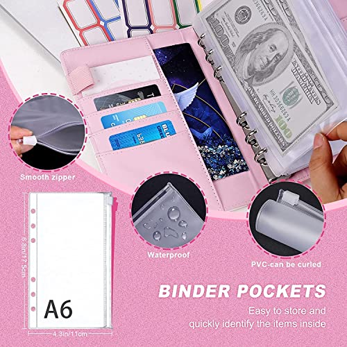 Cuaderno de cuero A6 organizador de dinero con etiquetas autoadhesivas JFDBGU 7