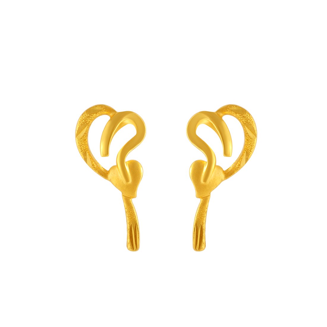 22KT Yellow Gold Stud Earrings for Women-image-34