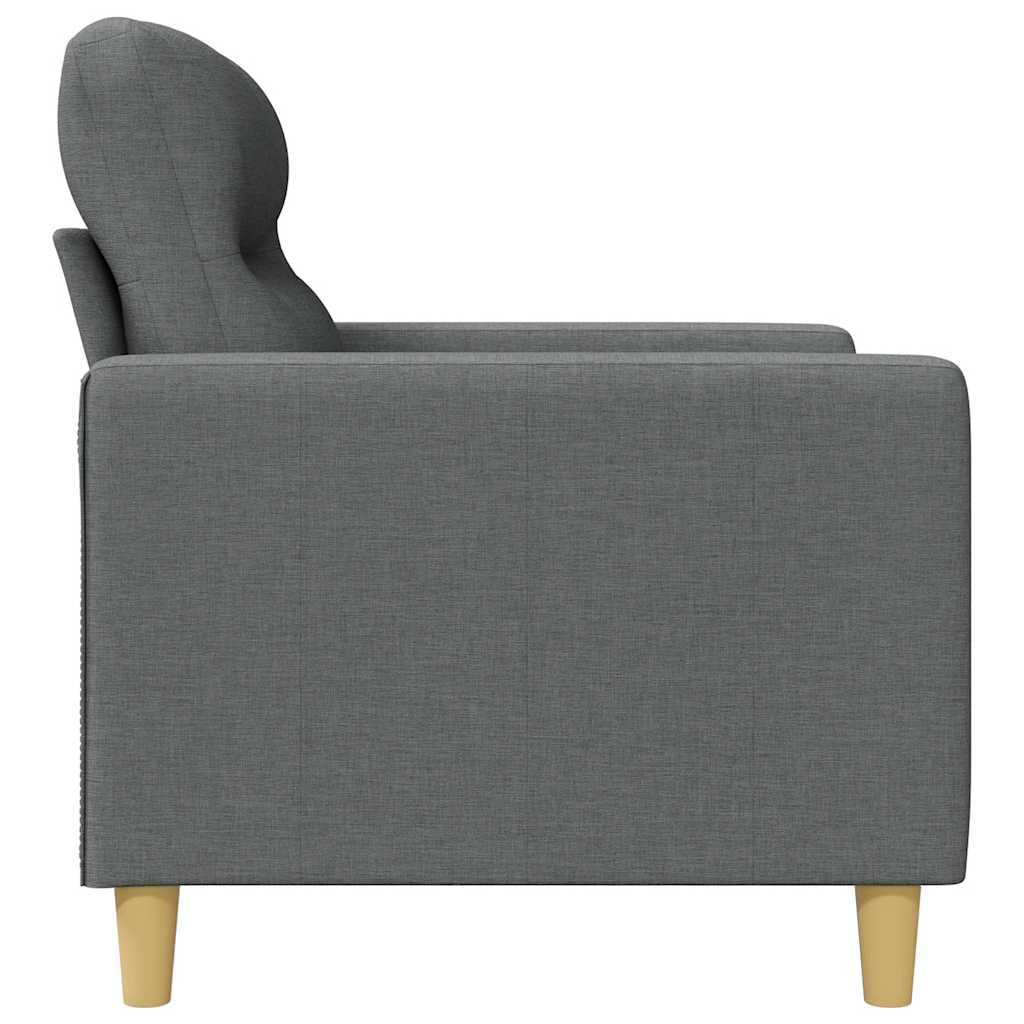 Silla de tela, 60 cm, gris claro con estructura de metal y cojines traseros para una cómoda experiencia de asiento en la sala de estar