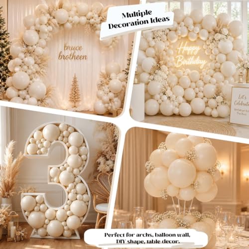 Image of Togvu White Sand Balloons, 50Pack 5 Inch Small Mini Cream Beige Latex Party