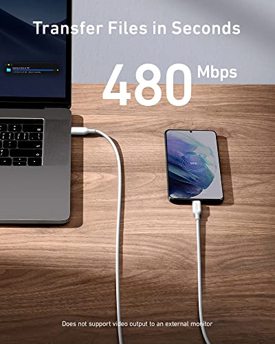Image of Anker Powerline III USB C to USB C Charger Cable(100W,6FT,2 Pack),Type-C for iPhone 16 /15,iPad mini 6,MacBook Pro 2020,Galaxy,Switch,and More(White)