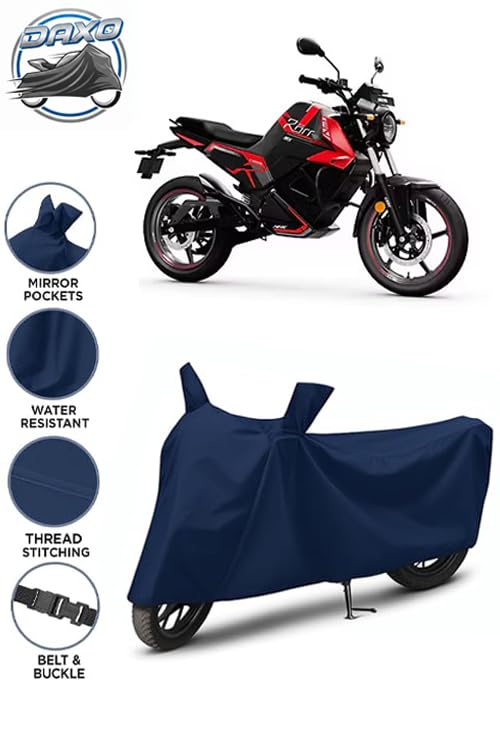 Image of Waterproof Bike Cover for Oben Rorr EZ | All Weather Protection from Rain, Dust, UV Rays & Scratches with Mirror Pockets & Buckle Belt | Rorr EZ Bike Cover