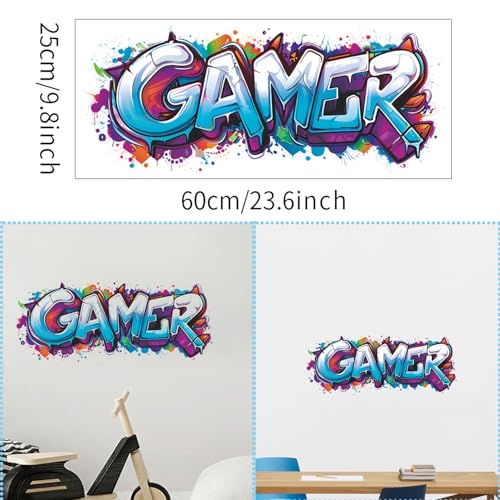 Vinilos decorativos para pared gamer 25x60 cm miniatura 2