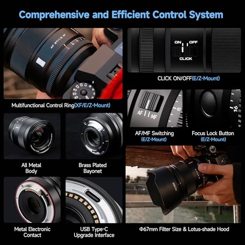 VILTROX 27mm f/1.2 E Lens for Sony E Mount, AF PRO 27mm