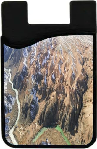 Island Gifting Neoprene Stick-on ID Card Holder for iPhone/Galaxy/Google Android Cases Featuring Image of A Long River with Green Water in The Charyn Canyon. Kenya, cell-sleeve-mas-534