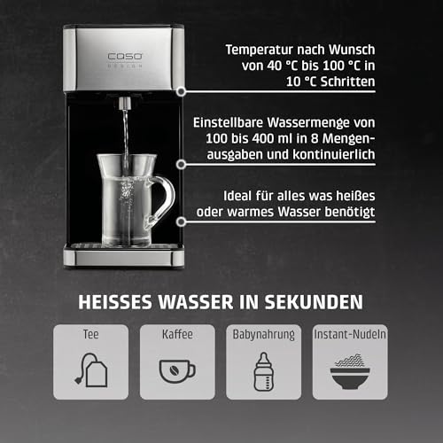 CASO HW 600 - Heißwasserspender - Testurteil: sehr gut - heißes Wasser in Sekunden, spart bis zu 50% Energie gegenüber einem Wasserkocher, für Babynahrung geeignet