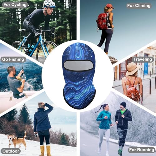 Balaclava para hombre y mujer, máscara para esquí con diseño azul eléctrico, cubreboca completo para ciclismo miniatura 6
