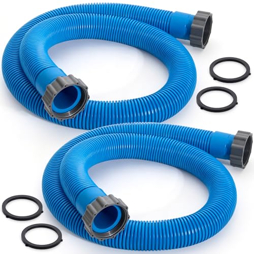 ANATIA 2 Pack 1.5 x 59 Inch Pool Pump Hose for Above Ground Pools Compatible with Intex Pool Hose Replacement Coleman Pool Hose Replacement Sand Filters Saltwater Systems - Blue
