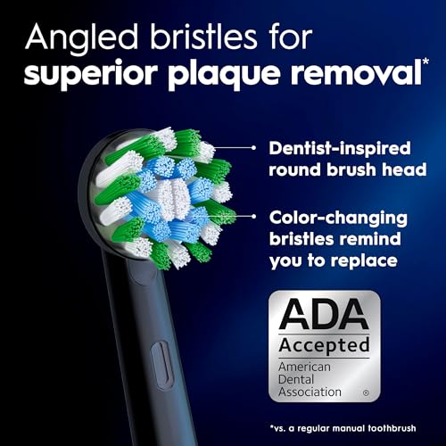 Oral-B Electric Toothbrush Replacement Brush Heads, CrossAction, White, 1 Count + 1 Sensitive White - image 6