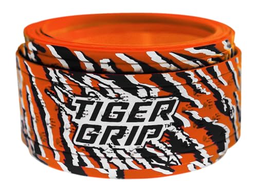 Tiger Grips Baseball Softball Bat Grip Tape - 0.5mm - Bengal (Orange, Blk,White)