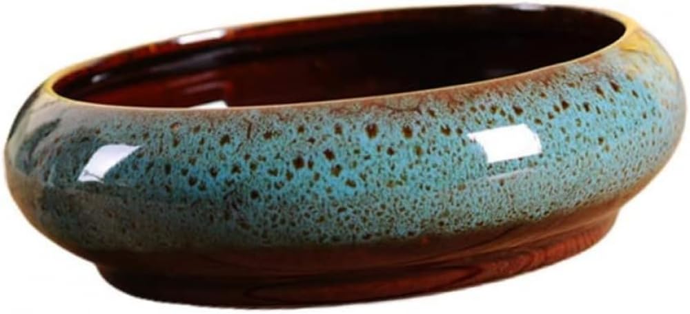 Ceramiczna miska doniczka ceramiczna hydroponiczna duża okrągła doniczka na sukulenty, doniczka na sukulenty, doniczka na kwiaty, wazon-15,5 * 5,8 * 18,5 cm