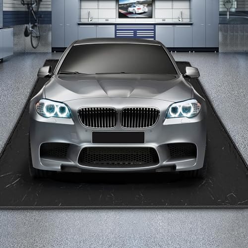 Wilaly CM001 Containment Mat With Squeegee,(7'9 Inch X 16'),Non-Slip Garage Floor Mat - Heavy Duty Waterproof Protection From Snow Ice Rain Mud Oil cover