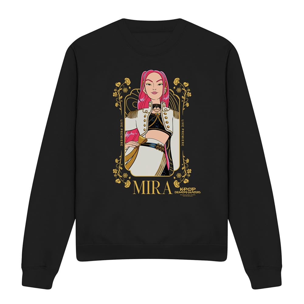 Kpop Demon Hunters Mira Golden Frame Unisex Sweatshirt, Black, Medium